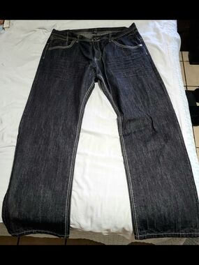 South Pole Men's Straight-Leg Jeans in Black Denim